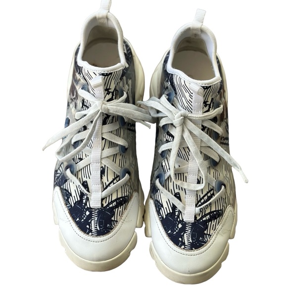 Dior Shoes - DIOR Neoprene‎ Rubber Toile DeJouy Print Womens D-Connect Sneakers 38 Deep Blue
